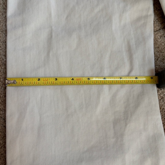 WEWOREWHAT HIGH RISE WIDE LEG FRAYED STRAIGHT LEG CREAM DENIM PANTS JEANS SZ 27 - Picture 11 of 13